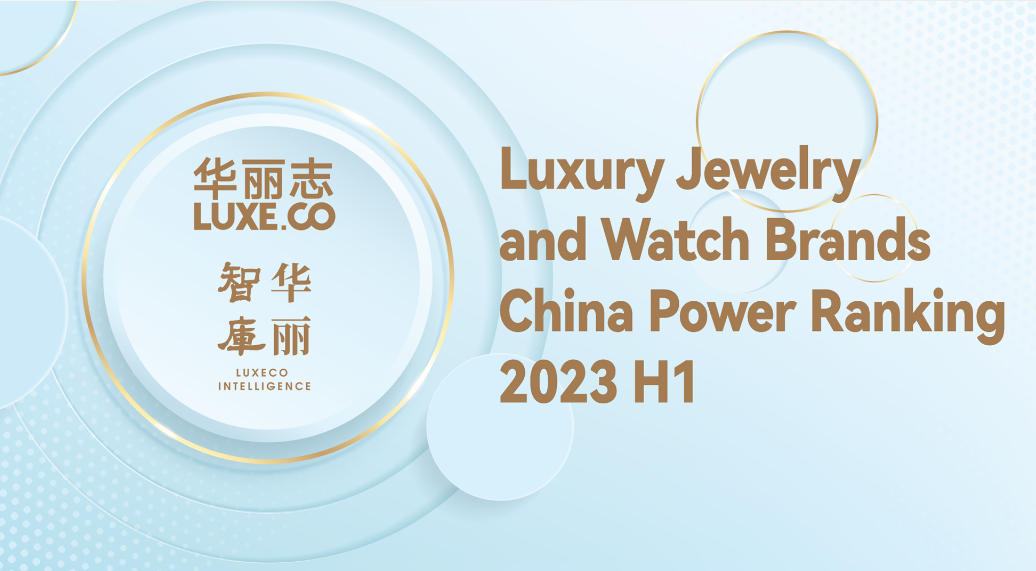 Luxe.CO Intelligence Releases “Luxury Jewelry and Watch Brands China Power Ranking 2023H1”